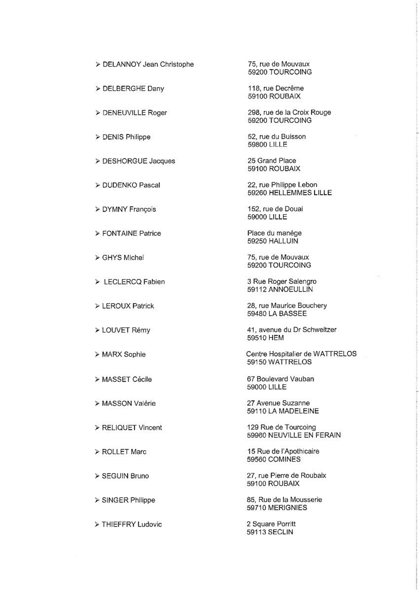 Liste des médecins agréés